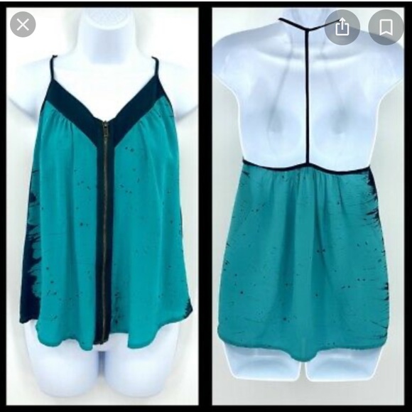 silence + noise front zipper MAGENTA tank. T back - Picture 6 of 6